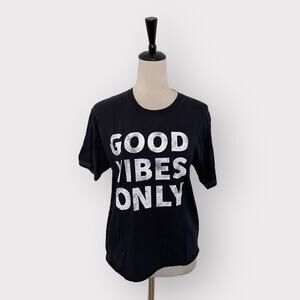 Cotton Good Vibes Only T-shirt Black